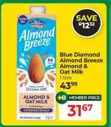 Dis-Chem Blue Diamond Almond Breeze Almond & Oat Milk-1L offer