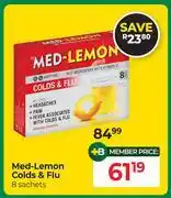 Dis-Chem Med-Lemon Colds & Flu 8 Sachets offer