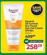 Dis-Chem Eucerin Oil Control Dry Touch Sun Gel Cream SPF50+-200ml offer