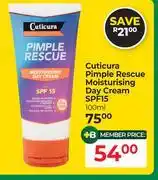Dis-Chem Cuticura Pimple Rescue Moisturising Day Cream SPF15-100ml offer