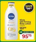 Dis-Chem Nivea Q10 Firming Body Lotion-400ml offer