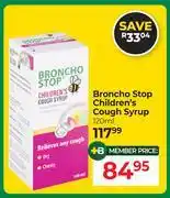 Dis-Chem Broncho Stop Children's Cough Syrup-120ml offer