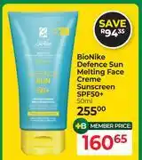 Dis-Chem Bio-Nike Defence Sun Melting Face Creme Sunscreen SPF50+-50ml offer