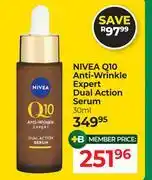 Dis-Chem Nivea Q10 Anti Wrinkle Expert Dual Action Serum-30ml offer