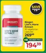 Dis-Chem Biogen Lion's Mane Extract 30 Vegetarian Capsules offer