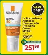Dis-Chem La Roche Posay Anthelios UVmune 400 Hydrating Cream SPF50+-50ml offer
