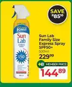 Dis-Chem Sun Lab Family Size Express Spray SPF50+-500ml offer