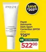 Dis-Chem Payot Harmonie Dark Sport Correction SPF30-40ml offer
