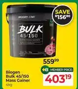 Dis-Chem Biogen Bulk 45/150 Mass Gainer-4Kg offer