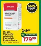 Dis-Chem Biogen Revitalyte Advanced Electrolyte Replenishment 20 Powder Sachets offer