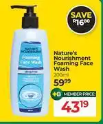 Dis-Chem Nature's Nourishment Foaming Face Wash-200ml offer