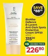 Dis-Chem Bio Nike Defence B-Lucent Anti Dark Spots Protective Cream SPF50-40ml offer