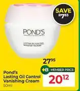 Dis-Chem Pond's Lasting Oil Control Vanishing Cream-50ml offer