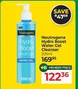Dis-Chem Neutrogena Hydro Boost Water Gel Cleanser-200ml offer