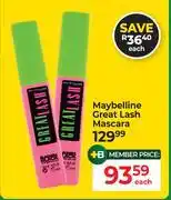 Dis-Chem Maybelline Great Lash Mascara-Each offer
