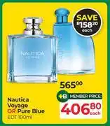 Dis-Chem Nautica Voyage Or Pure Blue EDT-100ml Each offer