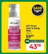 Dis-Chem Afri Pure Hair & Body Mist-125ml offer
