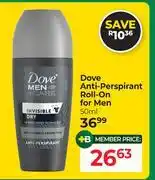 Dis-Chem Dove Anti Perspirant Roll On For Men-50ml offer