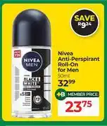 Dis-Chem Nivea Anti Perspirant Roll On For Men-50ml offer