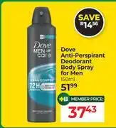 Dis-Chem Dove Anti Perspirant Deodorant Body Spray For Men-150ml offer