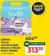 Dis-Chem Gillette Venus Comfort Glide Breeze 3 Blade Razor Blades 4 Cartridges offer