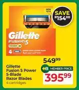 Dis-Chem Gillette Fusion 5 Power 5-Blade Razor Blades 4 Cartridges offer