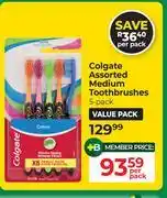 Dis-Chem Colgate Assorted Medium Toothbrushes 5 Pack-Per Pack offer