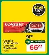 Dis-Chem Colgate Optic White Charcoal Toothpaste-75ml offer