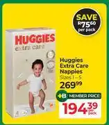 Dis-Chem Huggies Extra Care Nappies Sizes 1-5-Per Pack offer