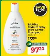 Dis-Chem Bio Nike Triderm Baby Ultra Gentle Shampoo-200ml offer
