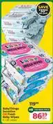 Dis-Chem Baby Things Sensitive Or Fresh Baby Wipes 6 x 80 Wipes-Per Pack offer