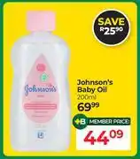 Dis-Chem Johnson's Baby Oil-200ml offer
