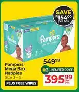 Dis-Chem Pampers Mega Box Nappies Size 3-6-Per Box offer