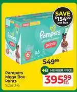 Dis-Chem Pampers Mega Box Pants Size 3-6-Per Box offer