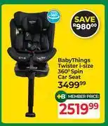 Dis-Chem Baby Things Twister I-Size 360 Degree Spin Car Seat offer