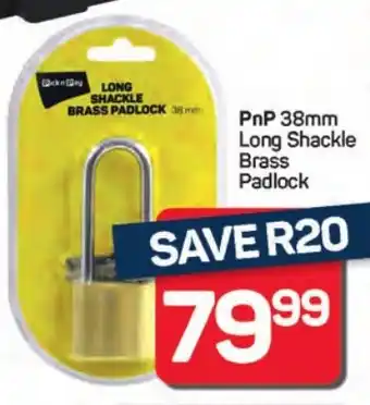 Pick n Pay Hypermarket PnP Long Shackle Brass Padlock offer