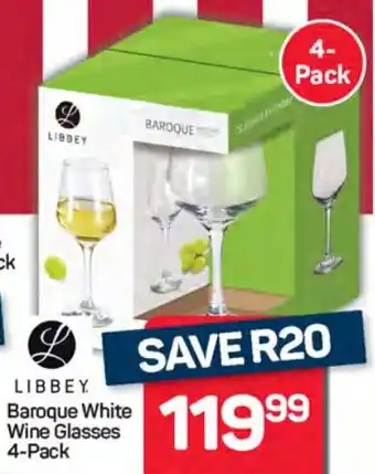 Pick n Pay Hypermarket LIBBEY Baroque White Wine Glasses offer