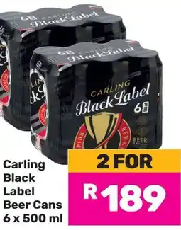 Game Carling Black Label Beer Cans offer