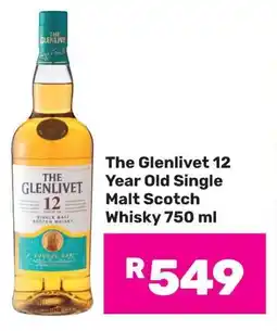 Game The Glenlivet 12 Year Old Single Malt Scotch Whisky offer