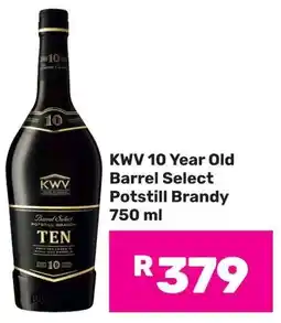 Game KWV 10 Year Old Barrel Select Potstill Brandy offer