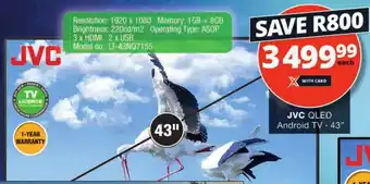 Checkers JVC 43" QLED Android TV offer