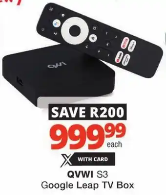 Checkers QVWI S3 Google Leap TV Box offer