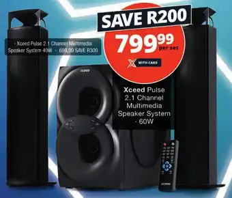 Checkers Xceed Pulse 2.1 Channel Multimedia Speaker System offer