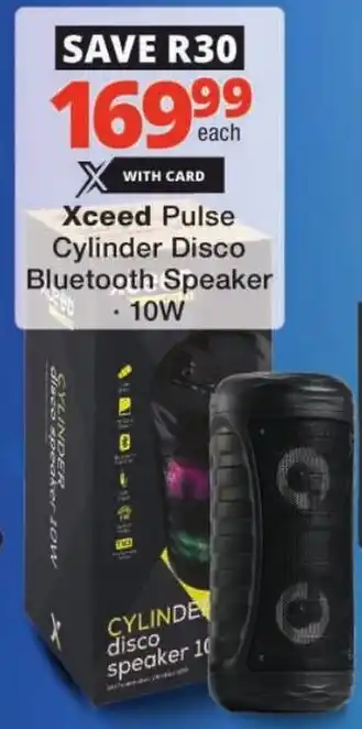 Checkers Xceed Pulse Cylinder Disco Bluetooth Speaker offer