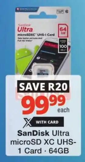 Checkers SanDisk Ultra microSD XC UHS-1 Card offer