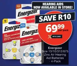 Checkers Energizer Zinc Air Hearing Aid Batteries .4-Pack offer