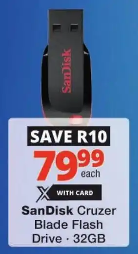 Checkers SanDisk Cruzer Blade Flash Drive offer