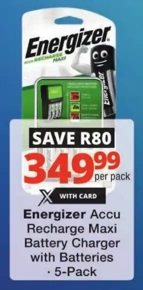 Checkers Energizer Accu Recharge Maxi Battery Charger with Batteries offer