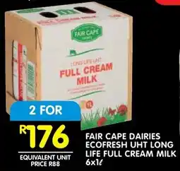Shoprite Fair cape dairies ecofresh uht long life full cream milk offer