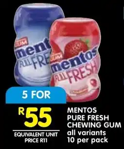 Shoprite Mentos pure fresh chewing gum offer